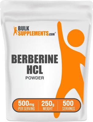 BulkSupplements.com Berberine HCl Powder - Berberine Supplement, Berberine 500mg, Berberine Powder - Gluten Free, 500mg per Serving, 250g (8.8 oz) (Pack of 1)