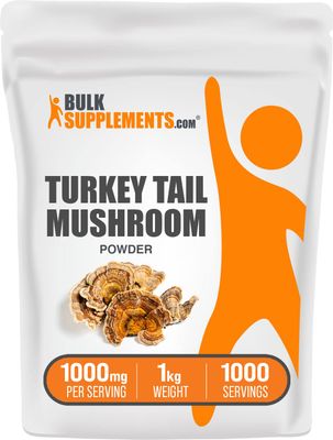 BulkSupplements.com Turkey Tail Mushroom Extract Powder - Coriolus Versicolor Extract, Turkey Tail Mushroom Powder - Vegan &amp; Gluten Free, 1000mg per Serving. 1kg (2.2 lbs) (Pack of 1)