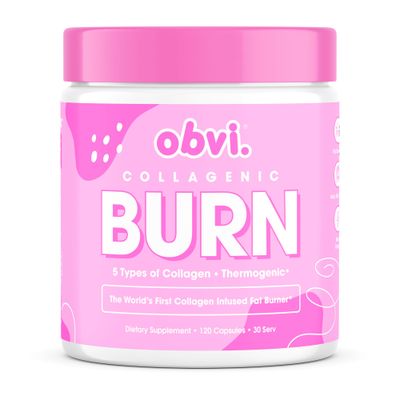 Obvi Collagenic Burn | Supports Metabolism, Energy, Focus | Collagen-Infused Thermogenic Supplement | Supports Curbing Cravings, Supports Healthy Hair, Skin, Nails, Joints | 120 Capsules, 30 Servings