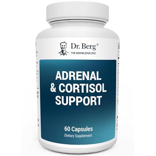 Dr. Berg Adrenal &amp; Cortisol Capsules - Adrenal Supplement &amp; Cortisol Manager - Mood, Focus, Relaxation and Stress Support - Adrenal Supplements with Ashwagandha Extracts - 60 Capsules