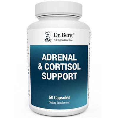 Dr. Berg Adrenal &amp; Cortisol Capsules - Adrenal Supplement &amp; Cortisol Manager - Mood, Focus, Relaxation and Stress Support - Adrenal Supplements with Ashwagandha Extracts - 60 Capsules