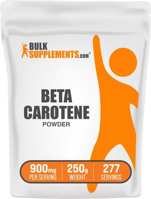 BulkSupplements.com Beta Carotene Powder - Vitamin A Supplements, Beta Carotene Supplements - for Immune &amp; Eye Support, Gluten Free, 900mg per Serving, 250g (8.8 oz) (Pack of 1)