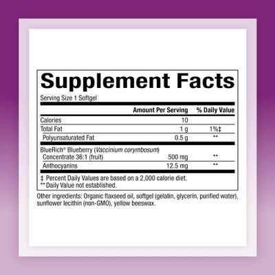 BlueRich by Natural Factors, Super Strength Blueberry Concentrate, Antioxidant Support for Overall Good Health, 90 Softgels