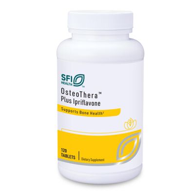 Klaire Labs Osteothera Plus Ipriflavone Tablets - Hypoallergenic &amp; Multifactorial Calcium Complex &amp; Isoflavone Derivative Bone Support Formula with Vitamin K, D3, Magnesium &amp; Boron (120 Tablets)