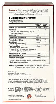 Zahler UTI Revolution, Urinary Tract and Bladder Health, All Natural Cranberry Concentrate Pills Fortified with D-Mannose and Probiotics, Certified Kosher, 60 Caps