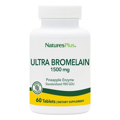 Natures Plus Ultra Bromelain - 1500 mg, 60 Vegetarian Tablets - Highest Potency &amp; Quality Bromelain Supplement -Gluten-Free - 60 Servings