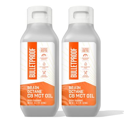 Bulletproof Brain Octane C8 MCT Oil, 16 Ounces (Pack of 2), Keto Supplement for Sustained Energy and Craving Support
