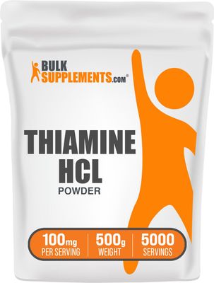 BulkSupplements.com Thiamine HCl Powder - Thiamine Hydrochloride, B1 Vitamins, Thiamine B1 Supplement, Thiamine 100mg - Gluten Free, 100mg per Serving, 500g (1.1 lbs) (Pack of 1)
