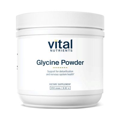 Vital Nutrients Glycine Powder 250g | Amino Acid to Promote Restful Sleep, Stress Relief, Memory, and Cognitive Support* | Vegan Glycine Supplement | Gluten, Dairy, Soy Free | Non-GMO | 625 Servings