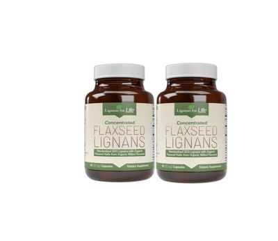 Lignans For Life Flaxseed Lignans for Dogs + SDG - Omega 3 Fatty Acids, High Fiber Antioxidants - Helps Improve Shiny Coat, Digestive &amp; Heart Health Flax Seed for Dogs, 90 Flaxseed Capsules, 2 Pack