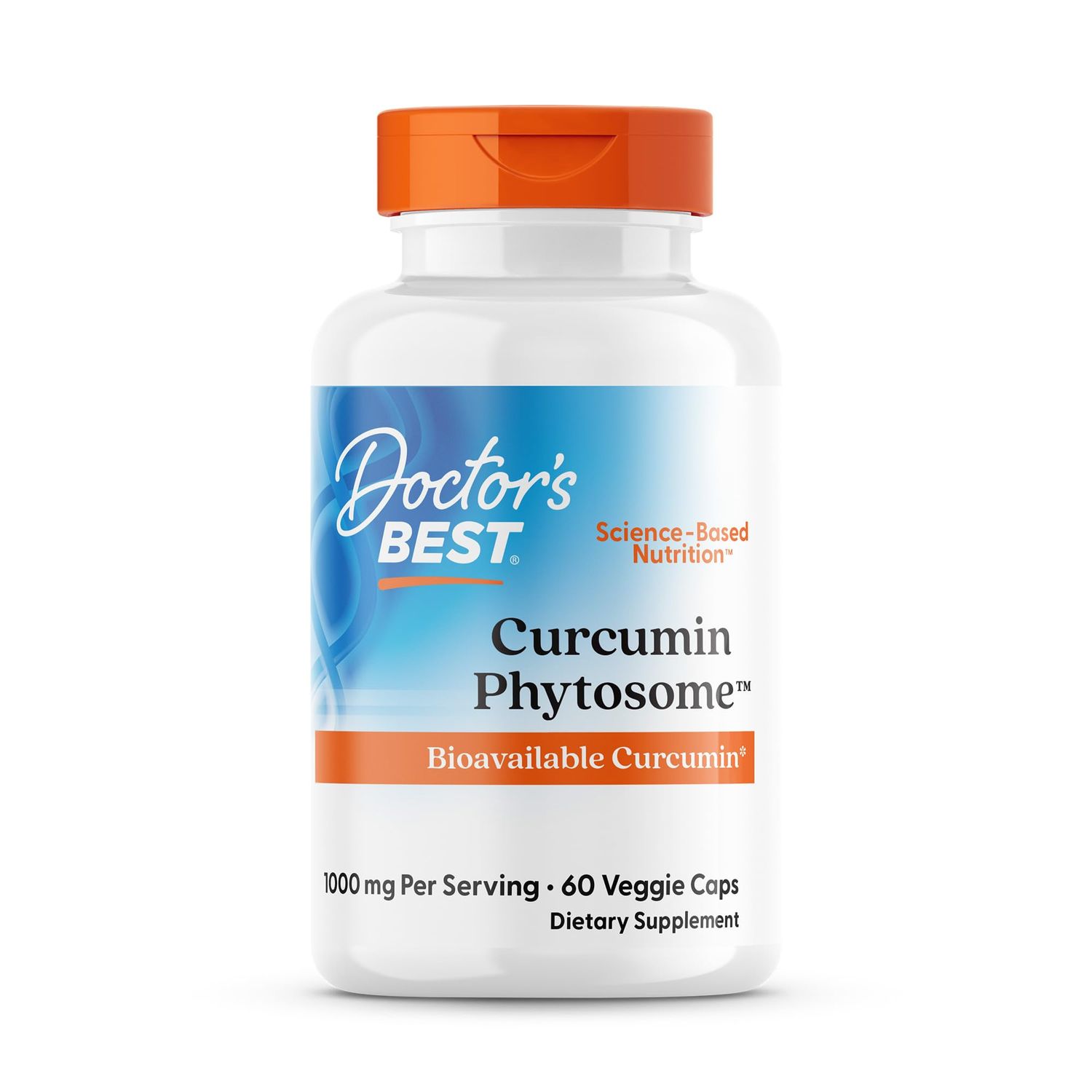 Doctor&#39;s Best Curcumin Phytosome with Meriva, Non-GMO, Vegan, Gluten Free, Soy Free, Joint Support, 500 mg 60 Veggie Caps