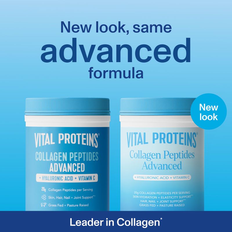 Vital Proteins Grass Fed Collagen Powder Supplement Hydrolyzed Peptides with Hyaluronic Acid and Vitamin C - Non-GMO, Dairy &amp; Gluten Free Unflavored, 9.33oz
