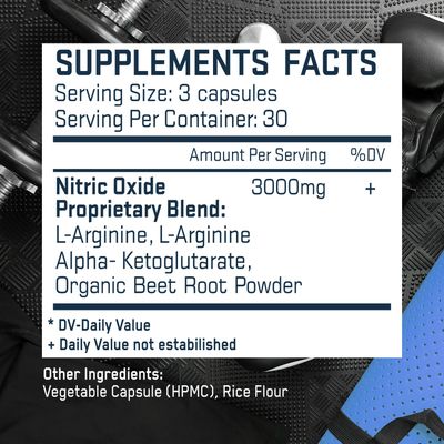 BASIC GREENS L Arginine 3,150mg (180 Capsules) - L-Arginine Supplement for Men and Women with Nitric Oxide Precursor, LArginine Supplement