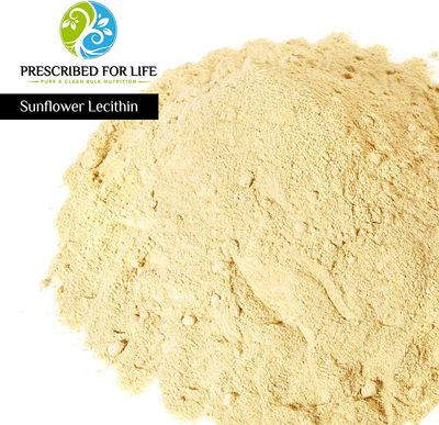 Prescribed For Life Sunflower Lecithin Powder | Unbleached, Gluten Free, Vegan, Non-GMO, Soy Free, Kosher | Naturally Rich in Choline &amp; Essential Fatty Acids (12 oz / 340 g)