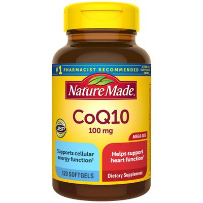 Nature Made CoQ10 100mg, Dietary Supplement for Heart Health Support, 120 Softgels, 120 Day Supply