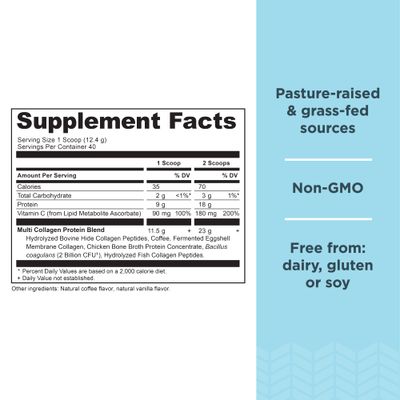 Ancient Nutrition Hydrolyzed Collagen Peptides Powder, Cold Brew Multi Collagen Protein for Women and Men, 40 Servings, Supports Skin and Nails, Gut Health, 17.5 oz