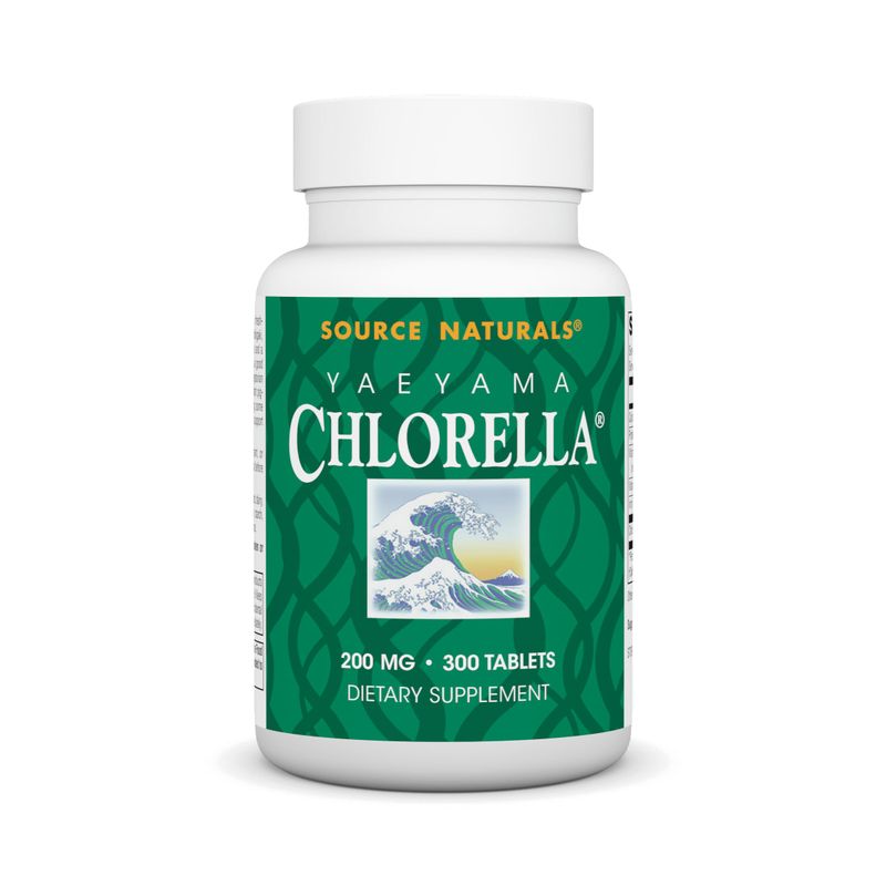 Source Naturals Yaeyama Chlorella 200 mg Green Superfood, Plant-Based B12-300 Tablets