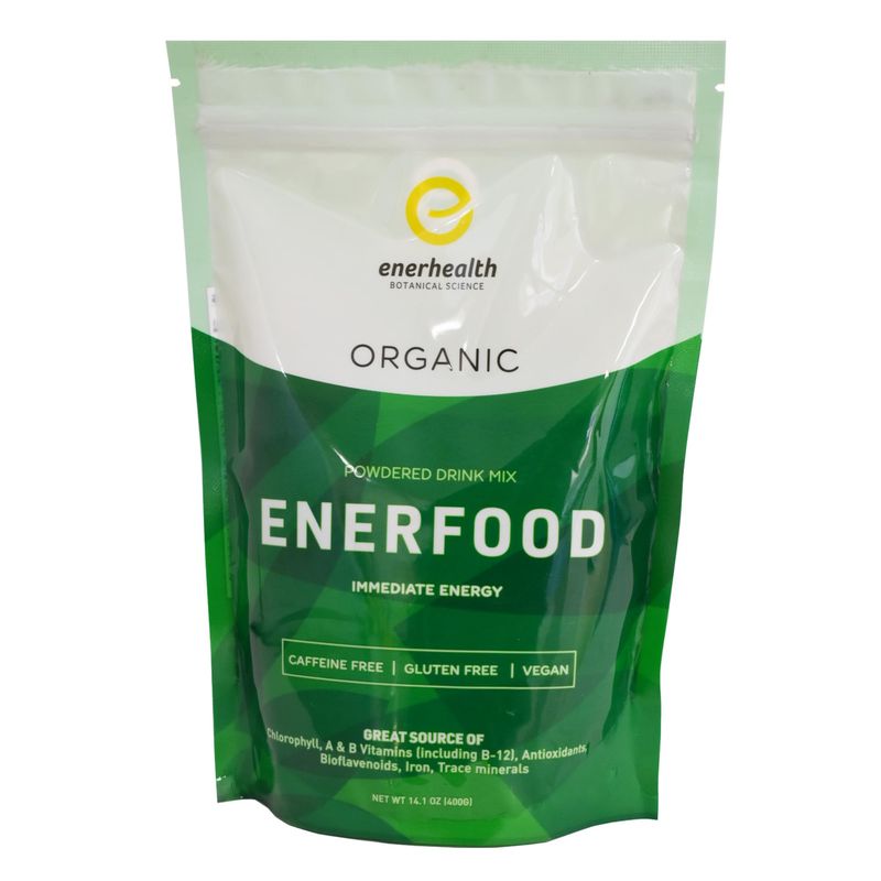 Enerhealth Botanicals Enerfood Powdered Drink Mix - Blend of 20 Organic Superfoods Rich in Chlorophyll, Vitamins, Antioxidants, Bioflavonoids, Iron, and Minerals for Detox, Energy, Wellness - 14.1 oz