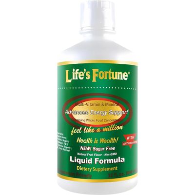Life&#39;s Fortune Whole Food Multivitamin Liquid, Natural Energy Source, Full of Vitamins, Amino Acids, Enzymes, Greens, Fruits, Veggies, 32 Fluid Ounces