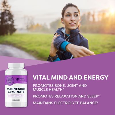 Vimergy Magnesium Glycinate, 150 Servings with Turmeric & Ginger - Promotes Relaxation & Sleep - Supports Bone, Muscle & Heart Health - Gluten-Free, Kosher, Vegan & Paleo Friendly, Capsule