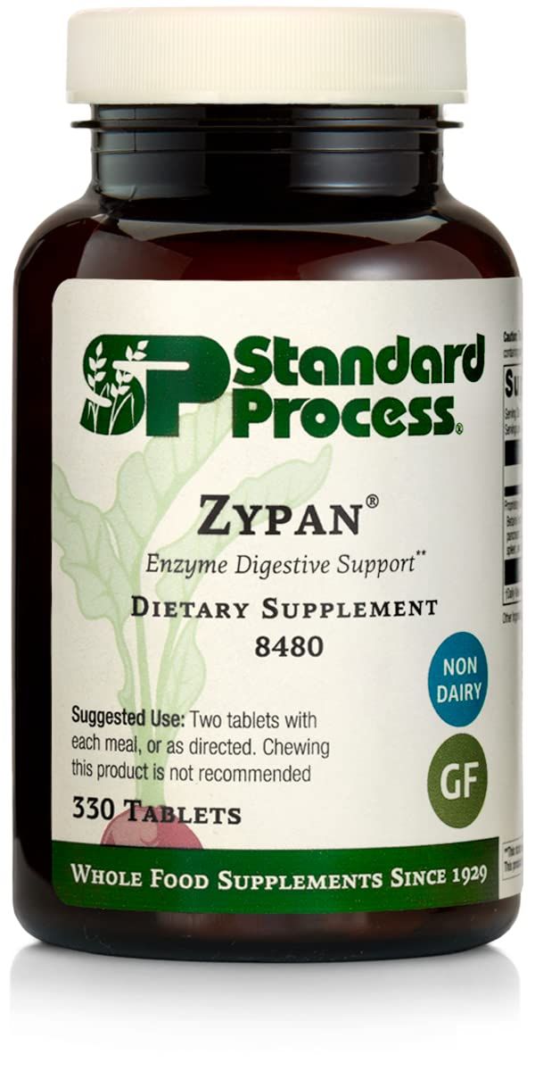 Standard Process Zypan - Digestive Health Support Supplement - HCI Supplement with Pancreatin, Betaine Hydrochloride &amp; Pepsin - Support Macronutrient Digestion - 330 Tablets