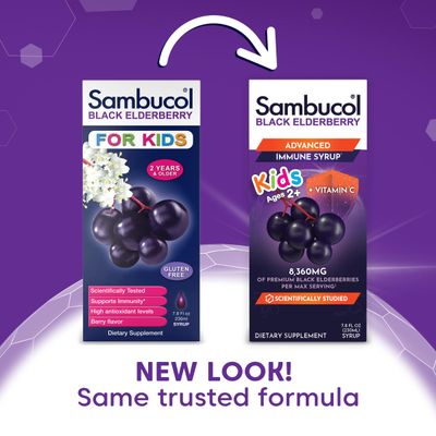 Sambucol Black Elderberry Syrup for Kids - Elderberry Extract Kids, Kids Elderberry Syrup, Black Elderberry for Kids, Kids Immune Support - 7.8 Fl Oz