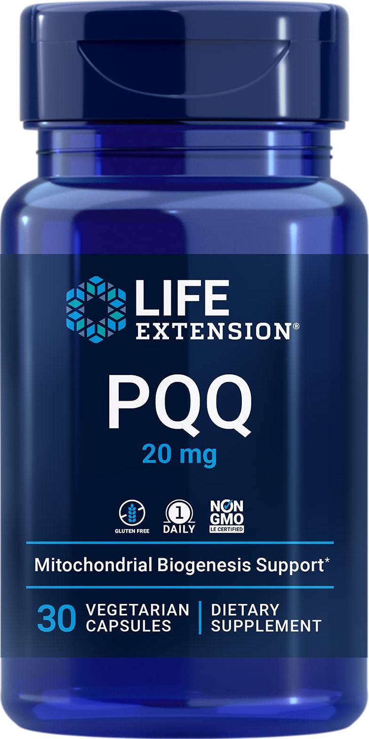 Life Extension PQQ, pyrroloquinoline Quinone, 20 mg, Promotes The Growth of New Mitochondria, Gluten-Free, Non-GMO, Vegetarian, 1 Daily, 30 Capsules