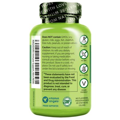 NATURELO Immune Support - Vitamin C, Elderberry, Zinc, Echinacea - Natural Immunity Boost w/Antioxidant, Herbal & Mineral Defense - 60 Vegan Capsules