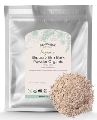 Starwest Botanicals Organic Slippery Elm Bark Powder, 1 lb Bag, Packaging May Vary (Pack of 1)