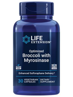 Life Extension Optimized Broccoli with Myrosinase, Liver and Detox Supplement, Advanced bioavailable, Once-Daily, Non-GMO, Vegetarian, Gluten-Free, 30 Capsules