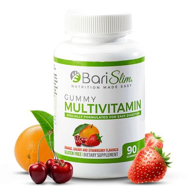 BariSlim Bariatric Chewable Multivitamin Gummies - Specially Formulated Gummy Vitamin for Patients After Weight Loss Surgery - Easy to Digest &amp; Great Tasting Fruit Flavors | 90 Fruit Chews