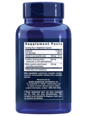 Life Extension Optimized Broccoli with Myrosinase, Liver and Detox Supplement, Advanced bioavailable, Once-Daily, Non-GMO, Vegetarian, Gluten-Free, 30 Capsules