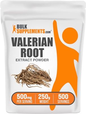 BulkSupplements.com Valerian Root Extract Powder - Valerian Root Powder, Valerian Extract - for Overall Well-Being, Gluten Free, 500mg per Serving, 250g (8.8 oz), Pack of 1