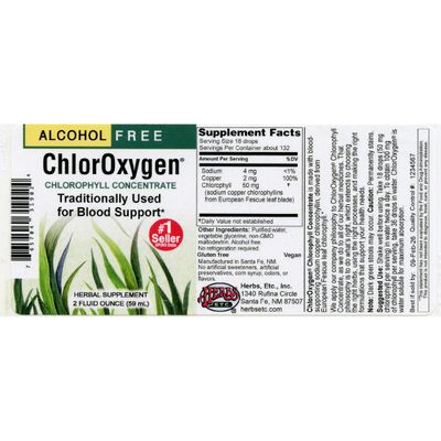 Herbs Etc. ChlorOxygen Chlorophyll Concentrate Original 2 oz