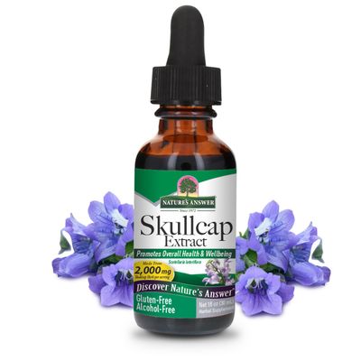 Nature&#39;s Answer Alcohol-Free Skullcap Herb Extract Supplement 1-Fluid Ounce Liquid | Natural Calming Supplement | Nervous System Support