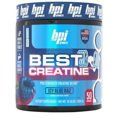 BPI Sports Best Creatine - Includes 6 Advanced Forms of Creatine - Supports Muscle Building and Post-Workout Recovery - Icy Blue Raz, 50 Servings