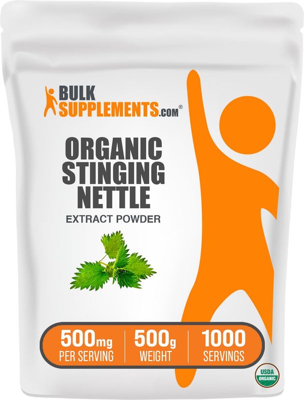 BulkSupplements.com Organic Stinging Nettle Extract - from Stinging Nettle Leaf, Nettle Supplement - Vegan &amp; Gluten Free, 500mg per Serving, 500g (1.1 lbs) (Pack of 1)