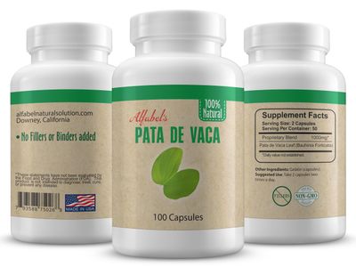 Alfabel Natural Solution Pata de Vaca herb - Cow&#39;s Foot Leaves - 100 Capsules - No Fillers