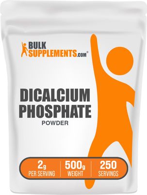 BulkSupplements.com Dicalcium Phosphate Powder - Calcium Supplement, Dicalcium Phosphate as Leavening Agent - Unflavored &amp; Gluten Free, 2000mg per Serving, 500g (1.1 lbs) (Pack of 1)