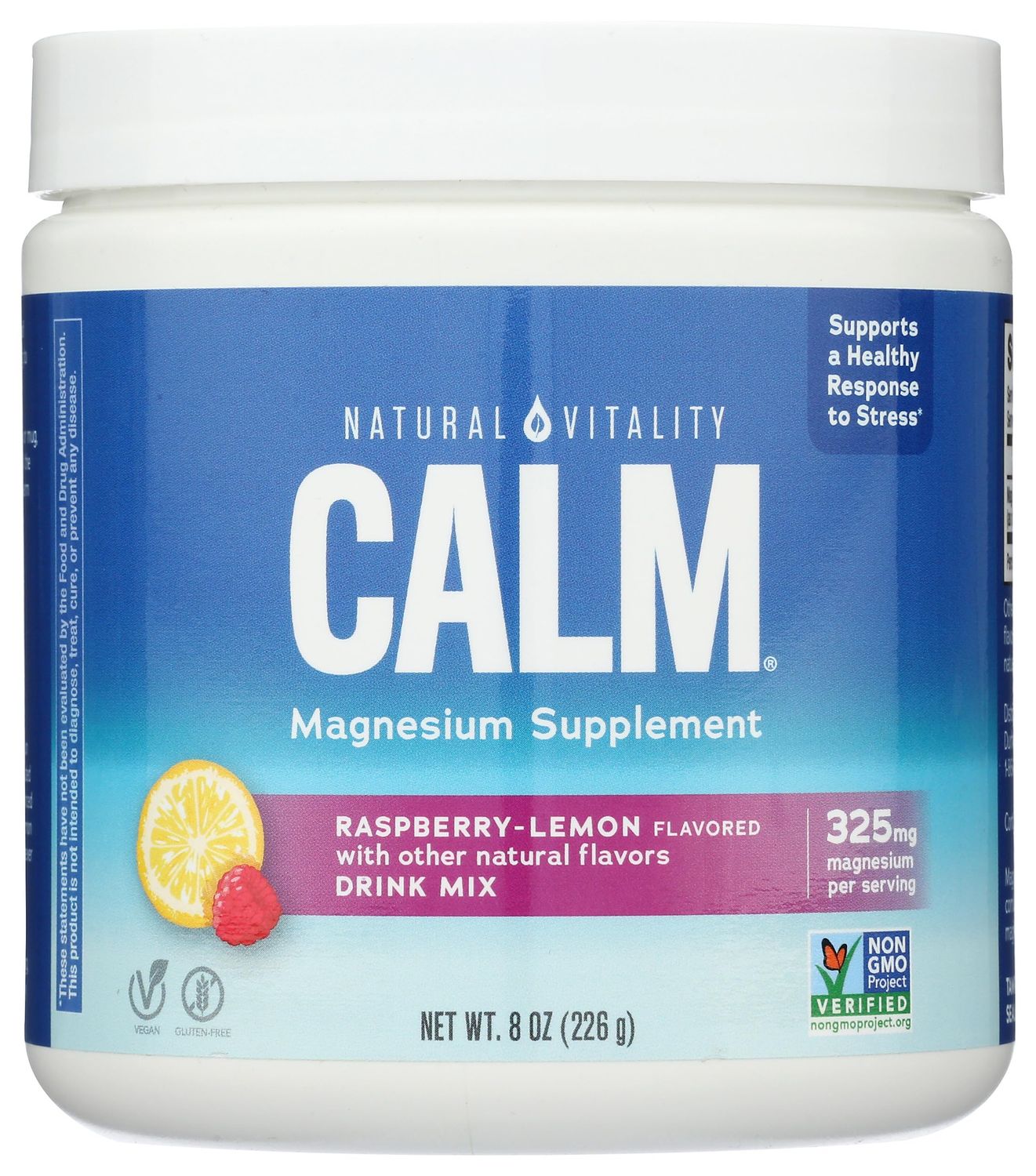 NATURAL VITALITY Raspberry Lemon Calm Magnesium Drink Mix, 8 OZ