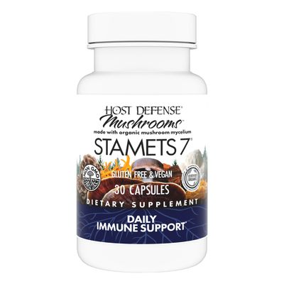 Host Defense Stamets 7-7 Species Blend - Mushroom Supplement for Immune Support - Includes Royal Sun Blazei, Cordyceps, Reishi, Maitake, Lion&#39;s Mane, Chaga &amp; Mesima - 30 Capsules (15 Servings)*
