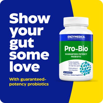 Enzymedica, Pro-Bio, Shelf Stable, Stomach-Acid Resistant Probiotic for Healthy Digestion, 10 Billion CFU, 30 Count