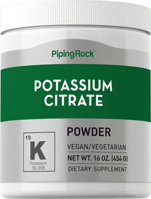 Piping Rock Potassium Citrate Powder 1 lb | Vegan, Vegetarian, Non-GMO, Gluten Free Supplement