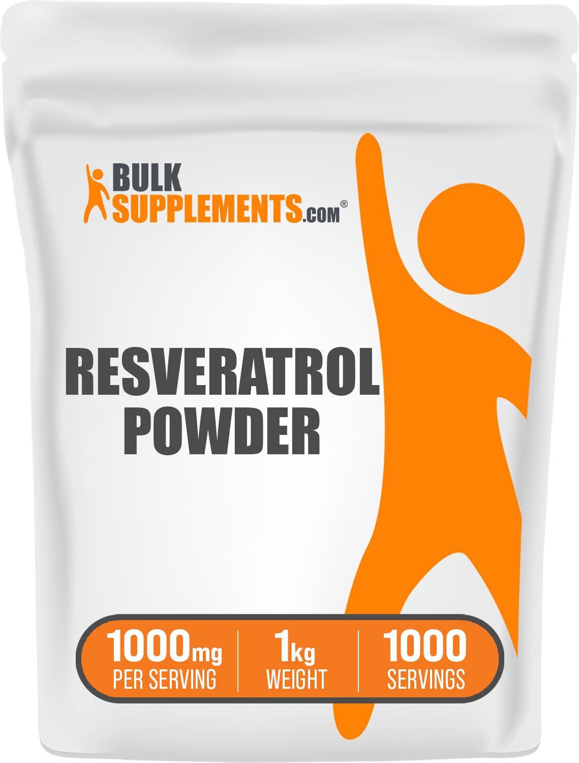 BulkSupplements.com Resveratrol Powder - Resveratrol Supplement, Polygonum Cuspidatum, Resveratrol 1000mg - Antioxidant &amp; Gluten Free, 1000mg per Serving, 1kg (2.2 lbs) (Pack of 1)