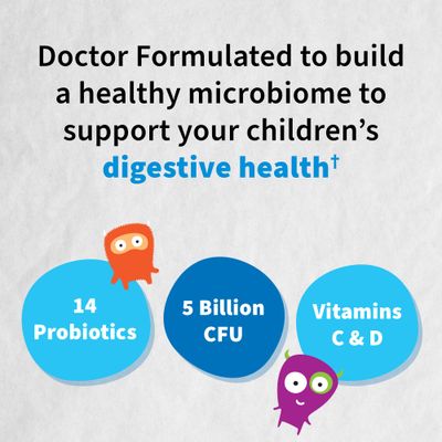 Garden of Life Dr. Formulated Probiotics Organic Kids+ Plus Vitamin C & D - Watermelon - 5 Billion CFU Gluten, Dairy & Soy Free Immune & Digestive Health Supplement, No Added Sugar - 30 Chewables
