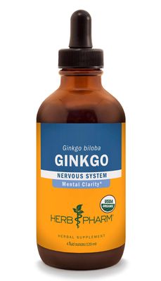 Herb Pharm Certified Organic Ginkgo Liquid Extract for Memory and Concentration - 4 Ounce