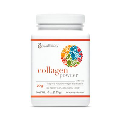 Youtheory Collagen Powder - Premium Collagen Supplement with Vitamin C &amp; Biotin - Supports Healthy Hair, Nails, Skin &amp; Joints* - Dairy, Soy &amp; Gluten Free - Unflavored, 10 oz
