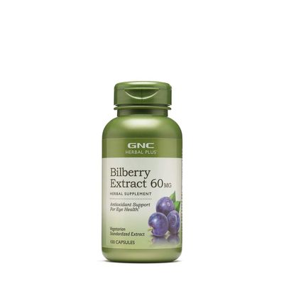 GNC Herbal Plus Bilberry Extract 60mg | Supports Eye and Vision Health | 100 Count