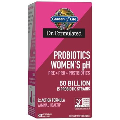 Garden of Life Dr Formulated Once Daily 3-in-1 Complete Prebiotics, Postbiotics &amp; Probiotics for Women, PRE + PRO + POSTBIOTIC Supplement for Womens Digestive, Immune &amp; Vaginal Health, 30 Day Supply