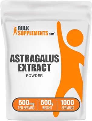 BulkSupplements.com Astragalus Extract Powder - from Astragalus Root, Astragalus Supplement - Vegan &amp; Gluten Free, Astragalus Powder - 500mg per Serving, 500g (1.1 lbs) (Pack of 1)